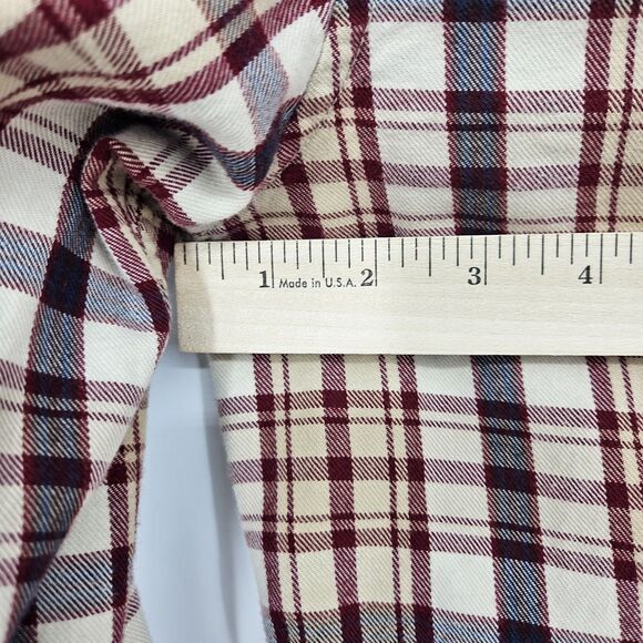 Pendleton Shirt Mens Medium White Maroon Plaid Button Down Long‎ Sleeve Surf M - Picture 7 of 10